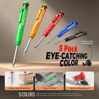 Nicpro 5 Pack Carpenter Pencils with Sharpener, Construction Mechanical Pencil with 53 Refills, Heavy Duty Marking Tools, Long Nib Marker Pens for Architect Marking (Black, Red, Orange, Green, Blue)