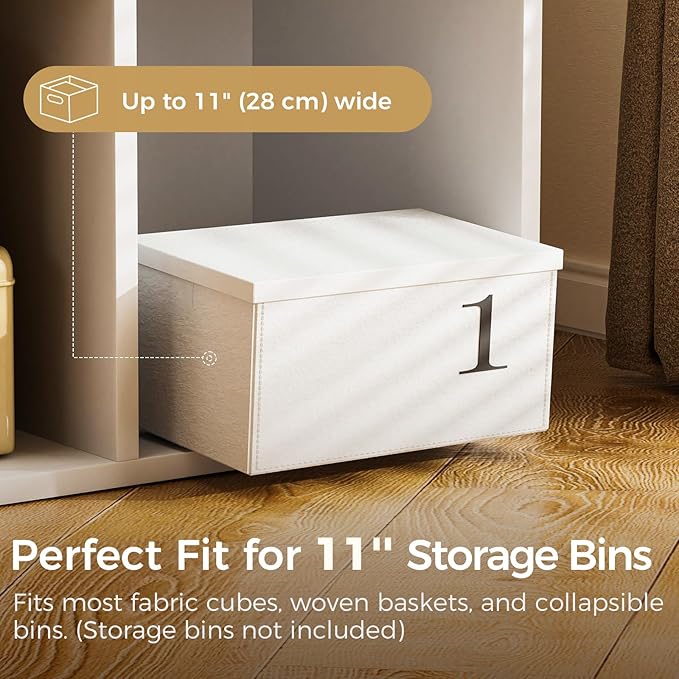COMHOMA 9 Wood Cube Storage Organizer with Open Back and Removable Back Panels, 11In White Cube Storage Bookshelf, Cubicle Shelf Bookcase for Home Office Bedroom Living Room, Vertical or Horizontal