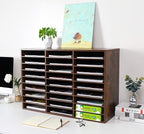 EasyPAG Wooden Literature Organizer with Adjustable Shelves, 27 Compartments Office Paper Organizer Storage 13500 Sheets Letter Size Paper, Student Mailbox for Classroom, Archaize