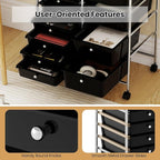 Giantex 15 Drawer Rolling Cart with Drawers, Storage Organizer Cart for Classroom Office School Teacher, Mobile Drawer Cart for Tools, Crafts, Small Printer, Black