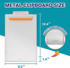 H4D Aluminum Clipboard with Storage, Metal Form Holder, Rubber Covered Clip Protects Paper and No Indentations Left, Letter Size