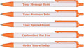 RevMark Personalized Ballpoint Pen, Custom Printed Name, Business or Event Information, Timeless Advertising, USA Made Pens, Promotional Marketing, Smooth Black Ink, Bulk Pack (Orange,50 Ct.)