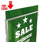 Econoco Bulletin Sign Holder, 22 x 28 Inch Frame, Extra Heavy Raised Base for Stability, Floor Standing Display Stand, Black