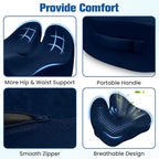 DailyCuddles Seat Cushion, Chair Cushions for Office Chairs/Desk Seats/Wheelchair - Hip&Sciatica&Tailbone Pain Relief Memory Foam Office Chair Cushion for Long Sitting Office Workers, Blue