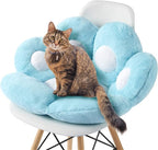 Ditucu Cat Paw Cushion Kawaii Chair Cushions 27.5 x 23.6 inch Cute Stuff Seat Pad Comfy Lazy Sofa Office Floor Pillow for Gaming Chairs Room Decor Blue