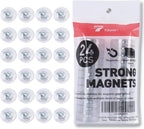 TOWON Rare Earth Magnets Large, Strong Magnets for Glass Whiteboard and Dry Erase Board, 24 Pieces Round Clear