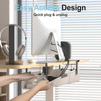 ERGO COLLECT Under Desk Cable Management Tray,No-Drill Upgraded Thickened Felt Cord Organizer with Clamp or Screw Mount,Cable Holder for Standing Desk,Home Or Office(Beige, 31.5")