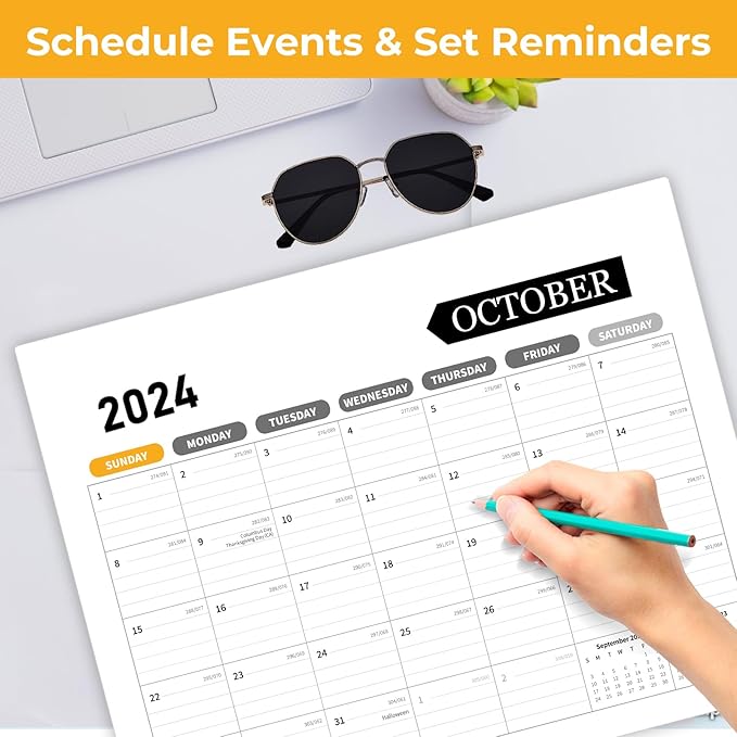 Desk Calendar 2025-2026 – 18-Month Desktop Calendar from July 2025 to December 2026, for Office, School & Home Use – Large Teacher Desk Calendar 22x17 (white)