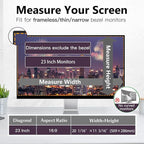 JEEETINTX Magnetic Computer Privacy Screen Shield 23 Inch for Frameless Monitor Thin Bezel 16:9 Widescreen, Hanging Removable Anti Blue Light Privacy Filter Protector Eye Protection