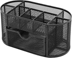 PAKASEPT Desk Organizers, Mesh Desk Organizer Caddy Supplies with Compartments, Makeup Marker Desktop Storage for Office School Home Supplies Teacher Students