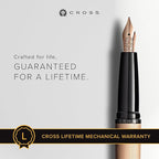 Cross ATX Refillable Fountain Presented in a Luxury Gift Box - Medium Point, Black Ink, Sandblasted Rose Gold