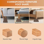 MXMZHXU Bed Risers 2 inch, 3 inch, 4 inch, 6 inch or 8 inch Heavy Duty Furniture Risers, Up to 6000 Lbs L Shaped Design Bed Lifts Blocks for Couch Desk Sofa Table (Dark Brown 4 Pack, 3 Inch)