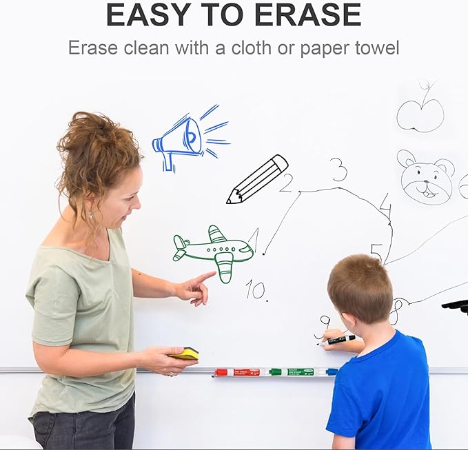 SUQJOY Dry Erase Markers, Chisel Tip Whiteboard Markers, Low Odor Dry Erase Marker, 36 Bulk 12 Assorted Color Markers for Kids/Teachers