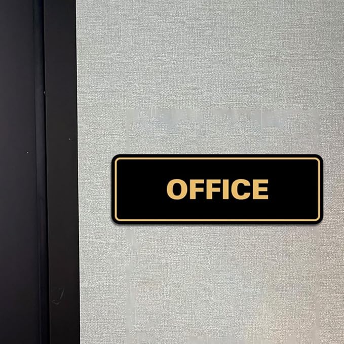 Signs ByLITA Standard Office Sign - Professional Business Signage - Easy to Install (Ivory/Dark Brown) - Medium 2 Pack