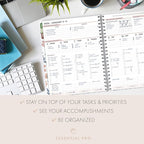 Essential PRO 2026 Daily, Weekly & Monthly Planner, 8.5"x11": 14 Months (Nov 2025 - Dec 2026) Monthly Tabs,Daily Tracking,Notes Pages,Storage Pocket,Bookmark w Sticky Notes (Colorful Botanicals)