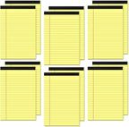 12 Pack Small Yellow Legal Pads 5x8 Note Pads 5x8 College Ruled Yellow Notepads 5x8 Narrow Ruled Yellow Paper Pads 25 Lines 80 GSM Small Paper Tablets 5x8" Lined Notepad With 30 Sheets Per Legal Pad
