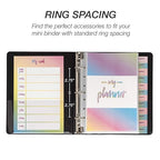 Samsill Economy 3 Ring Mini Binder, Made in The USA, 1-Inch Round Ring Binder, Holds 100 Sheets, Black, 6 Pack (MP32300)