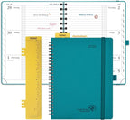 POPRUN 2026 Weekly and Monthly Planner Calendar, January 2026 - December 2026,Medium-6.75" x 8.75" Spiral Bound Appointment Book, Includes Monthly Tabs, Inner Pocket,Soft Cover - Pacific Green