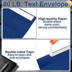 Marspark 100 Qty #10 Navy Blue Business Envelopes 80 lb 4-1/8'' x 9-1/2'' Peel Press Letter Size Envelopes Professional Mailing Printable for Security Office Use Home Mail