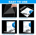 EHWINE 6 Pack Acrylic Sign Holders - 5 x 7, Double-Sided Stand Up Table Top Sign Holders, Clear Acrylic Picture Frame Menu Flyer Paper Display Stand for Office Business Store Wedding Party