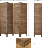Room Dividers and Folding Privacy Screens, Wood Louvered Separators Divider Wall for Home Office Bedroom - 4 Panels, 67 * 60inch (Brown)
