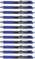 Amazon Basics Gel Pens Fine Point Smooth Writing Pens, Retractable, Blue, 0.7mm, 12 Pack