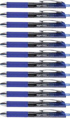 Amazon Basics Gel Pens Fine Point Smooth Writing Pens, Retractable, Blue, 0.7mm, 12 Pack