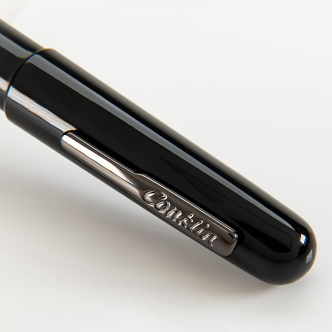 Conklin All American Fountain Pen in Black – Omniflex Nib, Flexible Design & Premium Craftsmanship – Ideal Gift for Pen Enthusiasts & Collectors