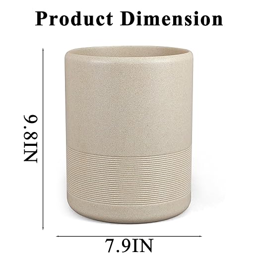 YMXYJM Modern Resin Trash Can Bin, Wastebasket for Bathroom, Kitchen, Office, Home, Beige