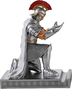 CYXStar Roman Praetorian Prefect Warrior Knight Pen Holder Desk Ornament Resin Praetorian Guard Mobile Phone Stand Desk Accessories and Organizer for Office with a Letter Opener (Silver)