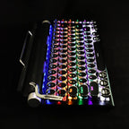 Adventurers Typewriter Style Retro Mechanical Keyboard LED Backlight 83 Keys Bluetooth 5.0 Blue Axis, Suitable Desktop Computers/Laptops Mac/Mobile Punk Keys, Black, 12.8 x 6.6 x 1.6 inches