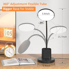 Vicsoon Desk Lamp, LED Desk Lamp for Home Office, Touch Table Lamp with 3 Color Modes 360° Adjustable Arm, Dimmable Desk Light with Pen Phone Holder, Black