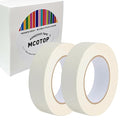 MCOTOP Wide Masking Tape (0.79In x 55YD x 2 Rolls -Beige White), 330FT Total, Strong Adhesive, for Home, Office, School Stationery, Painting, Labeling, DIY Crafts Arts Use,General Purpose Tape