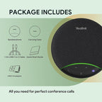 Yealink Sp92 Conference Speaker and Microphone Teams Certified Mic with Al Noise Cancelling 20H Call Time USB Speakerphone for Small Meeting Room, Bluetooth Speaker for Computer/Laptop
