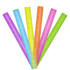 DAGONGREN 30 Pack Clear Plastic Rulers 12 Inch,Transparent Assorted Color Metric Bulk Rulers with Inches and Centimeters,Kids Ruler for School,Home,Office
