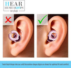 Hush Hoops Ear Plugs, Ultra-Soft Reusable Silicone Plugs with Horseshoe Shape for Comfort, Designed for Sleep and Sound Suppression, 17dB (NRR) Noise Reduction Rating, Pink, 1 Pair with Travel Case