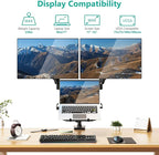WALI Laptop Mount and Dual Monitor for Max 32" Monitor and 17" Laptop, Adjustable Spring Arm with Tilt, Swivel and Rotation, Dual Monitor and Notebook Stand with VESA 75/100mm(GSDM003LP), Black
