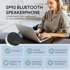 Yealink SP92 Conference Speaker and Microphone with Al Noise Cancellation, 20H Call Time, 13ft Pick-up, 360° Omni Mic 50mm Full-Duplex Speaker, Bluetooth 5.3/USB Speakerphone for Teams