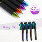 Bribobo 4 Pack Multicolor Ballpoint Pens 4-in-1 0.7mm Colored Retractable Ballpoint Gift Pens for Office School Supplies Students Gift
