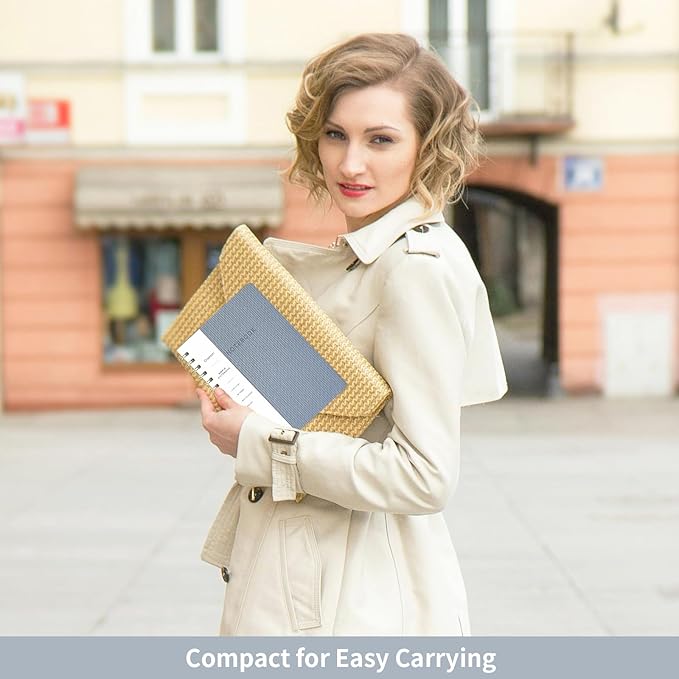 Spiral Notebook-5.75" x 8.125" College Ruled Journal with Inner Pockets and 160 Pages,PU Leather Cover Business Journal, Twin-Wire Binding Notebook Perfect for Office & Home School Supplies 2 pack Reefblue/Pink