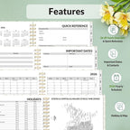 SUNEE 2026 Planner, Weekly and Monthly Calendar Planner, January 2026-December 2026, Daily Agenda with Tabs, Note Pages, Spiral Binding, 6.4"x8.3", Flora