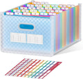 ThinkTex 26-Pocket Accordion File Organizer, Upright & Open Top, A–Z Colorful Tabs, High Capacity Expanding File Folder, Letter/A4 Size Essentials for School, Home, and Office- Blue