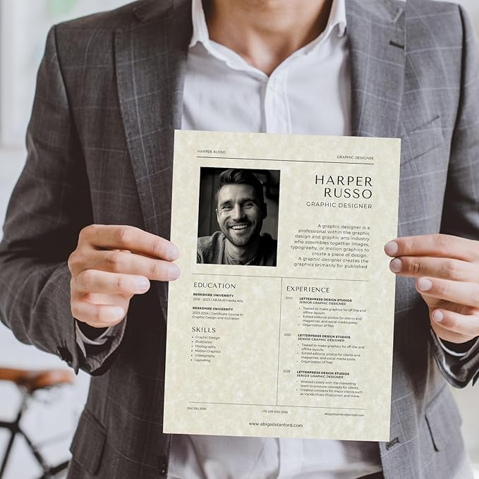 400 Sheets 8.5 x 11 In Parchment Paper 100 GSM Double-Sided Certificate Paper, Printer-Friendly Stationery Paper for Writings, Resumes, Invitations, Letters, Crafts, Awards & Diplomas, Ivory