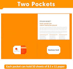 Two Pocket Folders, PANDRI 50 Pack 2 Pocket Folders, Letter Size Paper File Folder for School Office Home Business, Orange