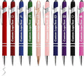 CRME Custom Pens Personalized Pen in Bulk Customized Pens Engraved Grip Retractable Ballpoint Pen with Name Text Logo 2-in-1 Stylus Pens for Touch Screens Ideal for Birthday,Party,Wedding Black Ink