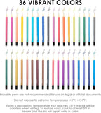 Grabie Erasable Gel Pens, 36 Colors Erasable Pens, Make Mistakes Disappear Colored Pens, Assorted Color Inks for Drawing Writing Planner,Gel Pens for Coloring, Set of 36