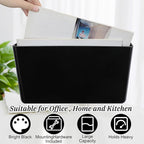 Tenceur 10 Pcs Single Pocket Wall Mount File Holder Black Plastic Wall Pocket with Screws and Tape Hanging File Organizer Letter Holder for Home Letters Mail Magazine Office
