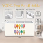 YQDEJ Summer Ice-Cream Pen Holder for Desk Accessories Lovers Gifts, Watercolor Ice Cream Cone Wooden Box Sign Desk Pencil Holder Organizer for Kids Room Home Classroom Decoration