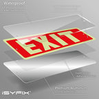iSYFIX Exit Glow in the Dark Sign Aluminum – 2 Pack 12x4 Inch – Photoluminiscent, Laminated for Ultimate UV, Weather & Fade Resistance, Indoor & Outdoor for Business, School, Office, Warehouse