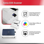 Xerox Visioneer Xerox D35 Scanner, USB Office Document Scanner for PC and Mac, 45 PPM, Automatic Document Feeder (ADF), White